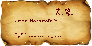 Kurtz Manszvét névjegykártya